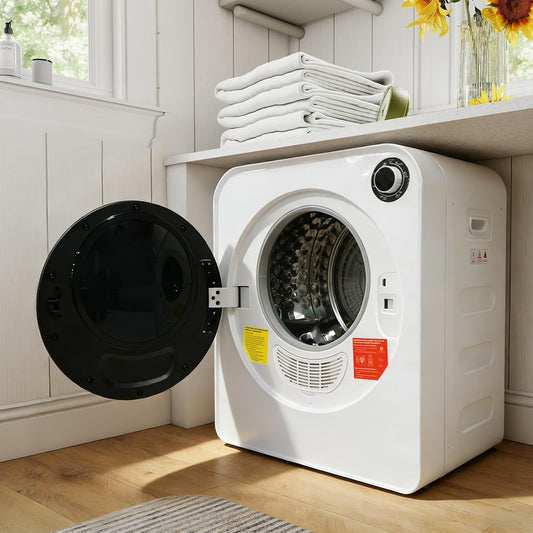 Suszarki wywiewowe PUGSDRLY, 4 kg, 59,5 cm – 62 dB, Srebrny / Biały, stal nierdzewna, Suszarka – 4 programów, montaż ścienny, 4K UHD, biała
