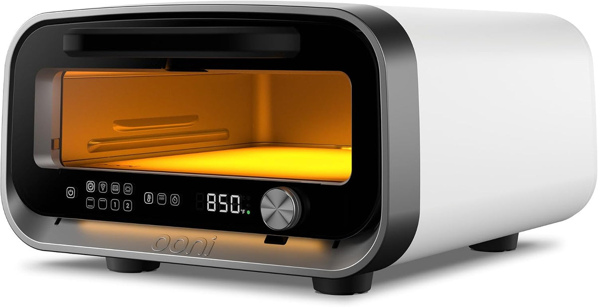 Piec do pizzy Ooni, 30 cm, Biały, Elektryczny piekarnik do pizzy – 90 Sekund gotowania, Do 450°C, Pizza Intelligence