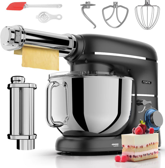 Robot kuchenny Fentic, 2 l – 2000 W, 14 cm, Czarny, stal nierdzewna – Maszyna do makaronu, czarna, 2 l Mixer miska