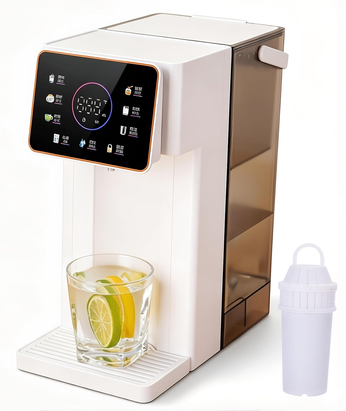 Dystrybutor gorącej wody, 3 l – 19 x 24 x 29,5 cm, 2000 W, Czarny, oświetlenie LED – Elektryczna grzejnik, dotyk, 6 ustawień temperatury