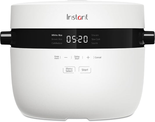 Ryżowar Instant Pot – 2,8 l, Biały/Czarny, Instant Garnki do gotowania ryżu i parowaru, koszem do gotowania na parze ze stali nierdzewnej – miarką