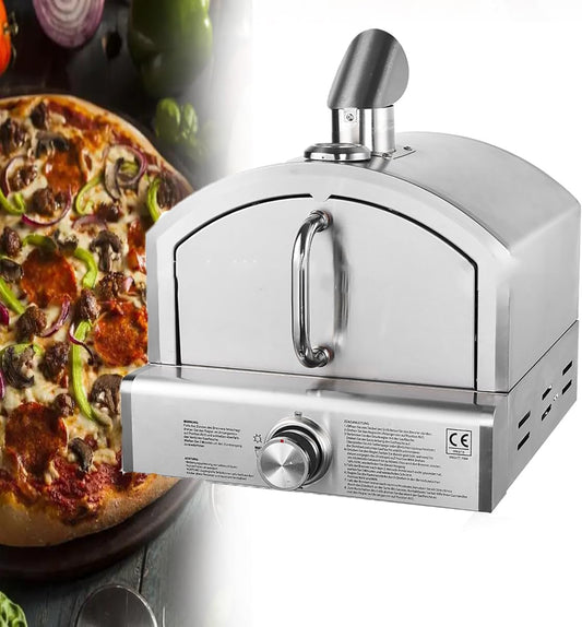 Piec do pizzy, 5 cm, Czarny / Srebrny – funkcja grilla, Elektryczny piekarnik do pizzy, przenośny, zewnętrzny – kamienny i regulowany wąż