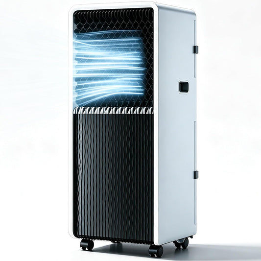 Klimatyzator przenośny LLNWDNB, klimatyzator mobilny, 12000BTU, 12000 BTU – 3 W, 34 x 29 x 70 cm, Biały, oświetlenie LED – pilot zdalnego sterowania