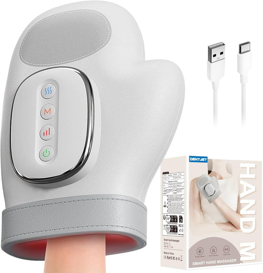 Masażer elektryczny DentJet – 19 x 24,5 x 10 cm, 685 g, 5 V, Czarny – elektryczne urządzenie do masażu rąk, Masażer, funkcja ogrzewania