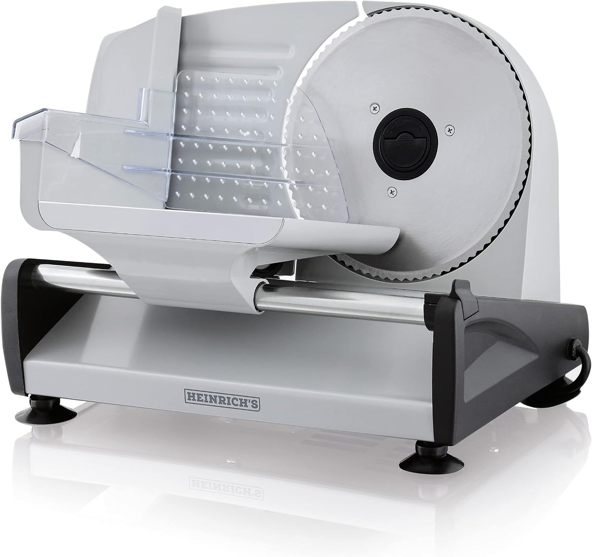 Krajalnica Heinrich ́s, 200 W – 19 cm, Srebrny, HEINRICHS, Regulowanie Grubości – do Kuchni, 200 W Elektryczny do Chleba i Charcuterie