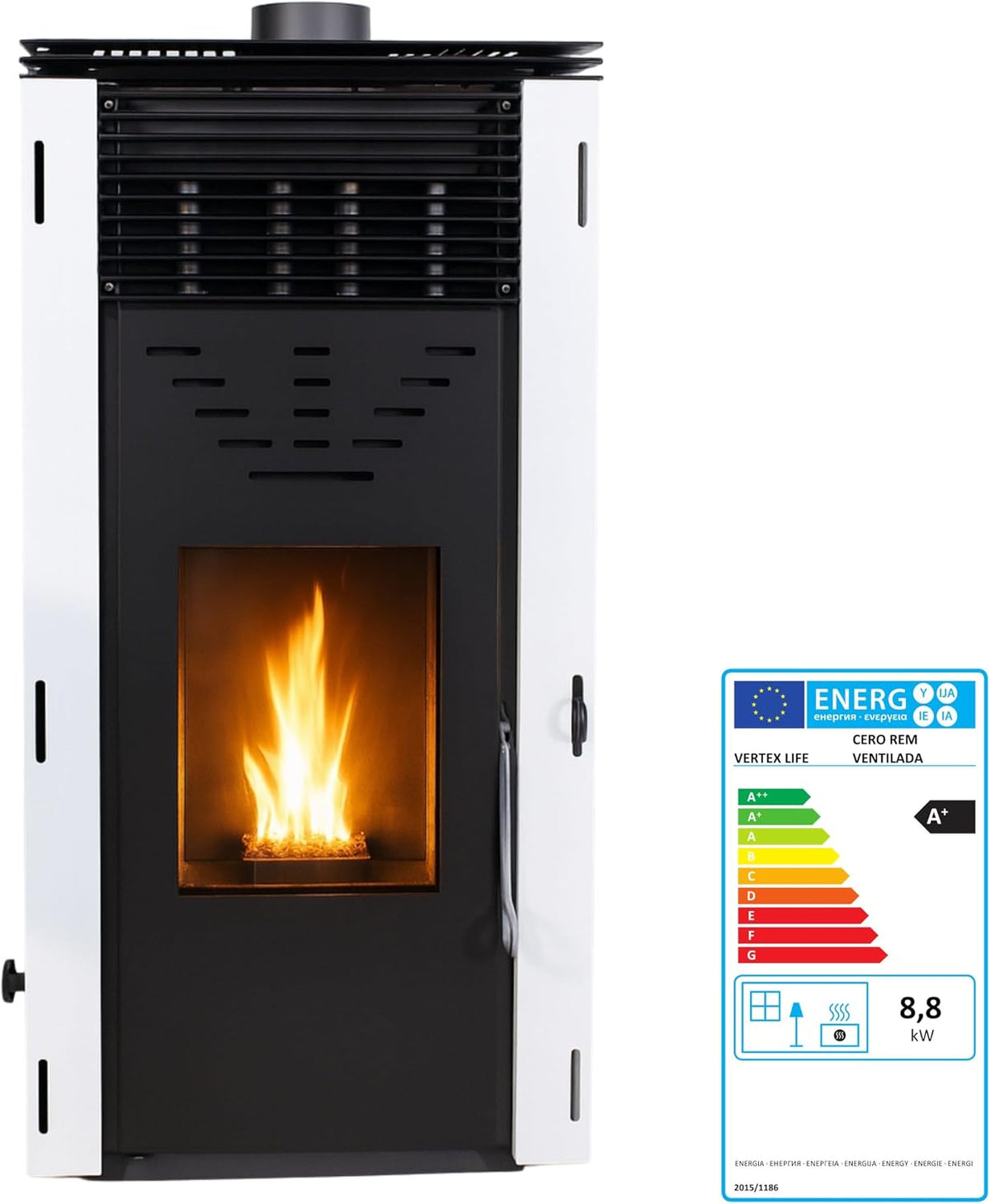 Ogrzewanie granulowane EIDER BIOMASA, 11 kW, 15 kg – Przezroczysty, Naczynie kuchenne, EIDER 200m3, samodzielny – pojemność 15 kg, BIOMASA 11 Kw