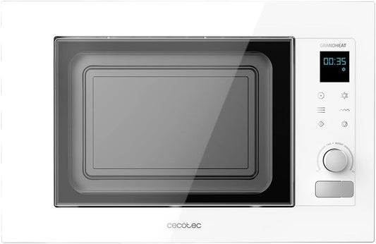 Cecotec Grill, 21 l – 1000 W, Biały, kuchenka mikrofalowa, Grandheat 2090 – 1200 / 900, 8 programów, dotyk