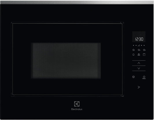 Electrolux Grill, KMFD264TEX – 26 l, 900 W, Srebrny / Czarny, stal nierdzewna – KMFD264TEX Kuchenka mikrofalowa, do zabudowy, czarny