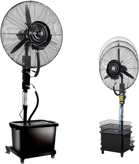Wentylator stojący Générique, 42 l, 650 mm, 320 W – Biały, Odświeżacz powietrza, na zewnątrz, przemysłowy – 3 prędkości, 90 ° oscylacja, duży zbiornik