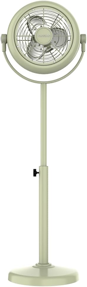 Cecotec Wentylator stojący, 10 cali, 25 W – Zielony, regulowana wysokość, Wentylator, Ø 26 cm – cichy, 3 palety aerodynamiczne