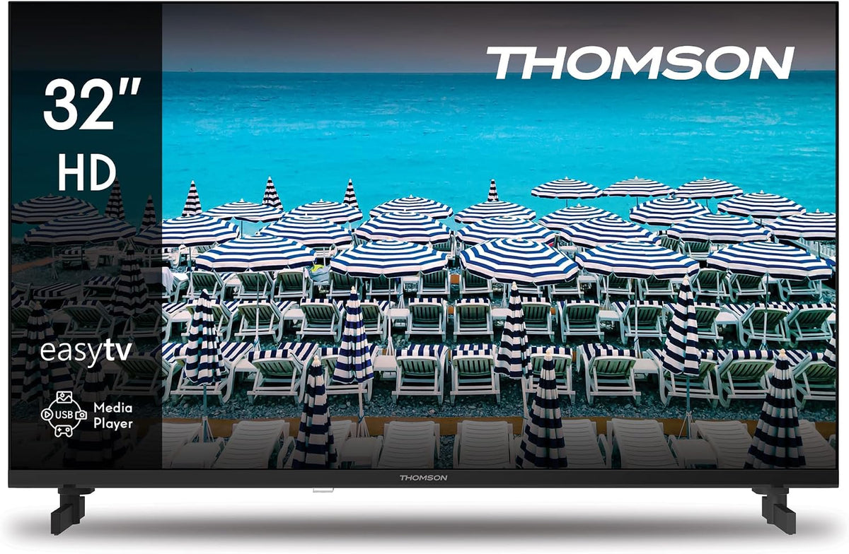 Telewizor Smart TV Thomson, DVB-T/T2/C/S/S2, 32 Cale – Czarny, oświetlenie LED, USB, pilot zdalnego sterowania – Telewizor 32 Cale (81 cm) HD Easy TV