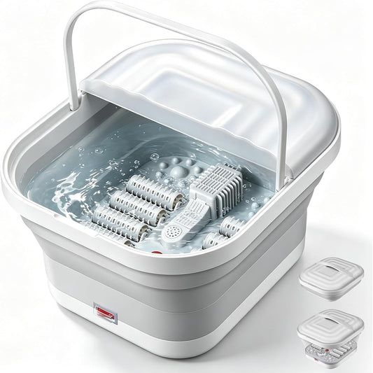 Masażer do stóp VETOLAKA, 37 x 14 x 32,5 cm, 1,4 kg – 450 W, Czerwony, składana konstrukcja, Elektryczny grzejnik – masaż 8 rolki 45°C stała