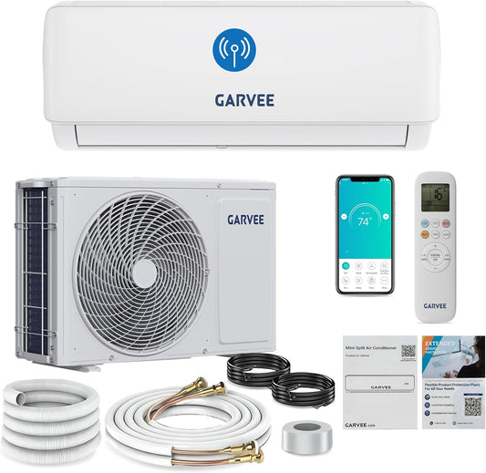 GarveeHome Klimatyzator, R32, 19 dB – 000 BTU, Biały, Wi-Fi, pilot zdalnego sterowania – split, Inverter, 12 000 BTU, Wi-Fi / App
