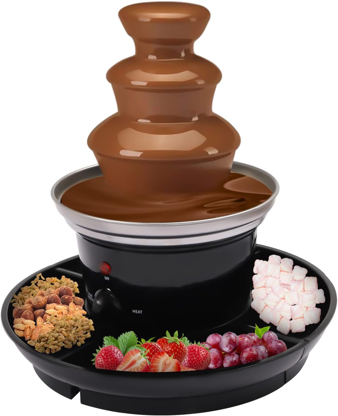 Fontanny i fondue z czekolady FENGLY, 40 V, 45 kg – Srebrny