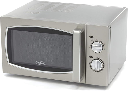 Kuchenka mikrofalowa Maxima, 25 litrów – 900 W, 33 cm, Srebrny, stal nierdzewna