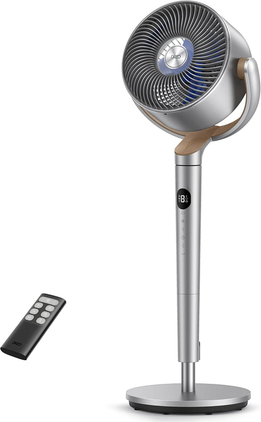 DREO Wentylator stojący, 24M, 102 CM – 23 dB, Biały, Wentylator, 1200 m3 / h – oscylacja wszechkierunkowa 120 ° / 120 °, cisza