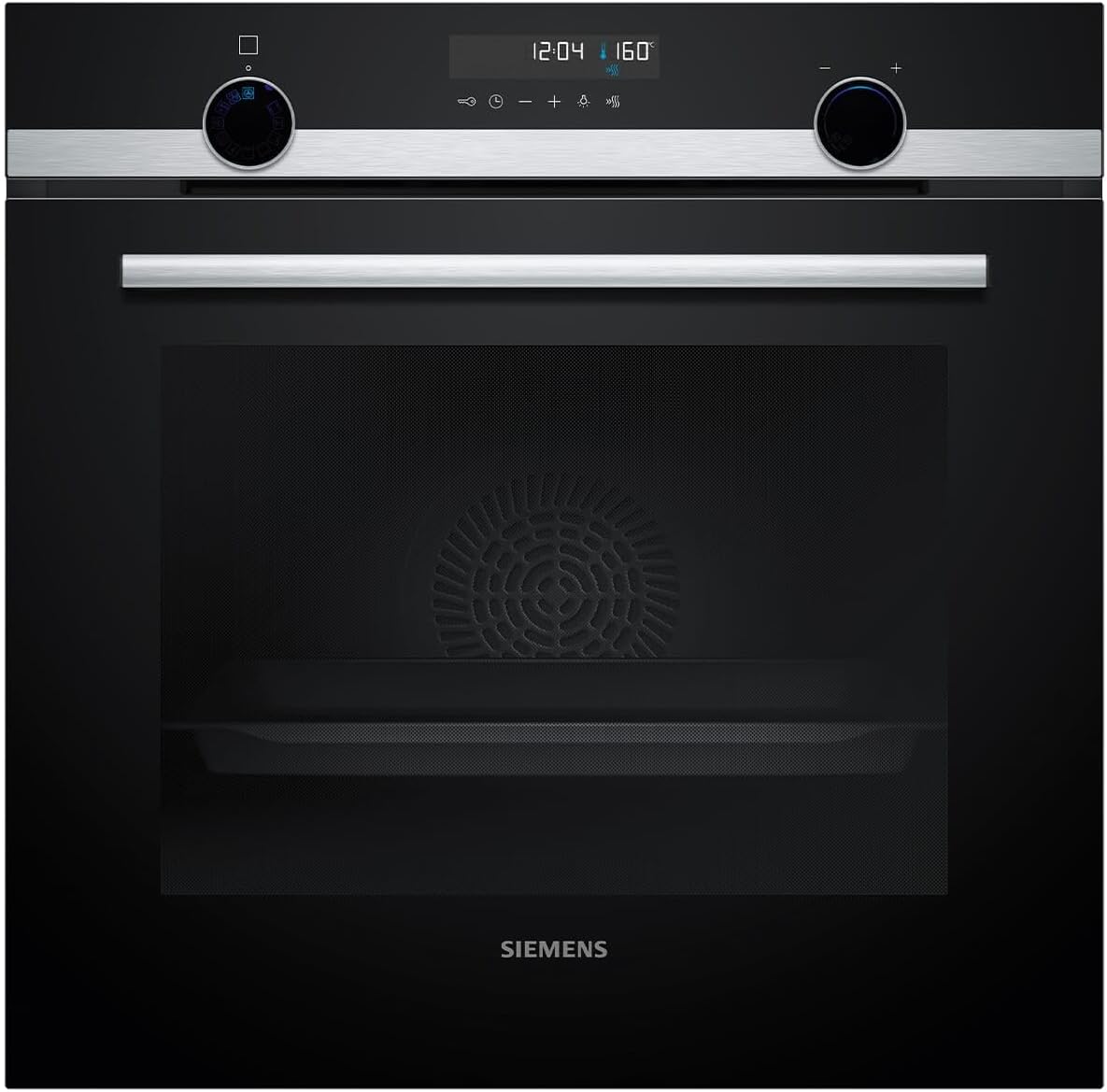 SIEMENS Piekarnik do zabudowy, HB578GBS3, 60 x 60 cm – 71 l, 240 V, Czarny/Srebrny, stal nierdzewna – funkcja grilla, iQ500
