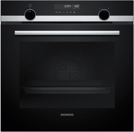 SIEMENS Piekarnik do zabudowy, HB578GBS3, 60 x 60 cm – 71 l, 240 V, Czarny/Srebrny, stal nierdzewna – funkcja grilla, iQ500