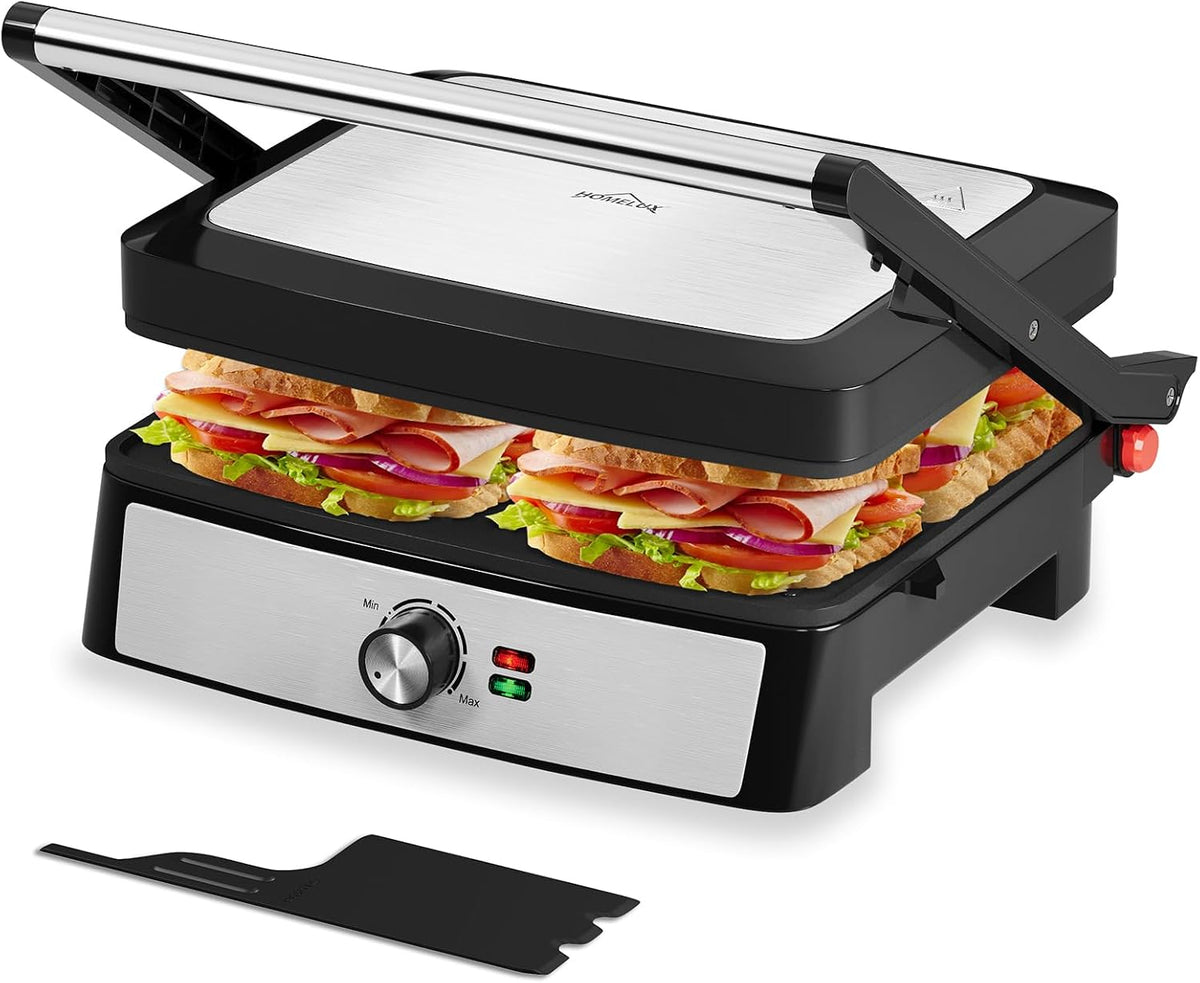 Grill HOMELUX, 2200 W – Czarny, Sandwich Maker, Panini Maker, i croque- monsieur