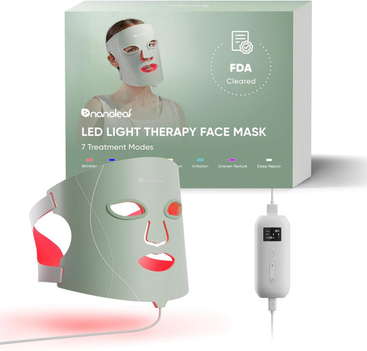 Maski Nanoleaf, Czarny, oświetlenie LED – Nanolif LED Maska, 7 modów, Terapia facjat, 432 diody LED